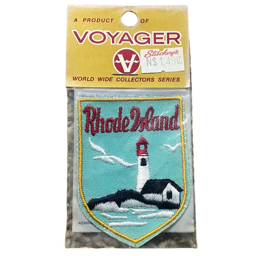 Vintage 1970s Voyager Brand Rhode Island State Souvenir Travel Sew-On Patch